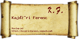 Kajári Ferenc névjegykártya