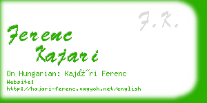ferenc kajari business card